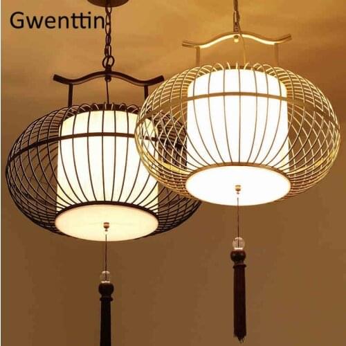 Chinese Style Pendant Lights Lantern Led Hanging Lamp for Study Living Room Light Fixtures Loft Industrial Home Decor Luminaire