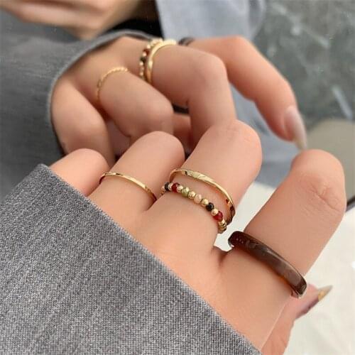 Transparent acrylic crystal beads Bohemian lukewarm soft contracted joker younger sister of the ring