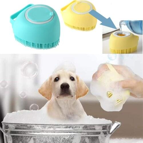 Pet Shampoo Brush Scrubber Bath Brush for Dog Cat Bathing Cat Massage Comb Hair Soft Silicone Rubber Brushes Pet Supplies
