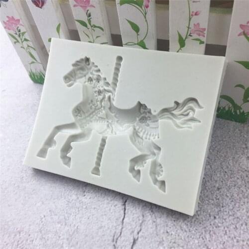 Silicone Mold Soap 3D Carousel Fondant Chocolate Moulds Candy Cake Molds Embossed Baking Molds DIY Cake Decorating Tool