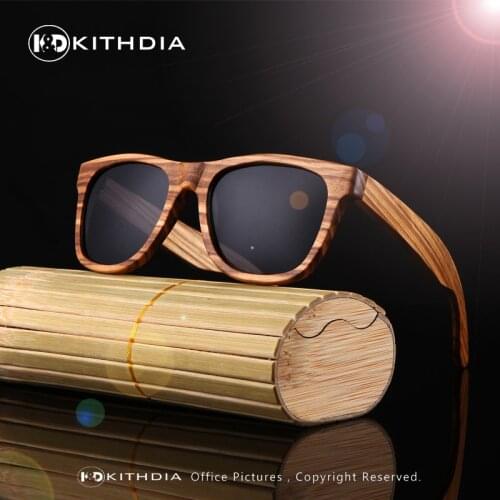 KITHDIA Real Wood Sunglasses Polarized Handmade UV400 Bamboo Mens Sunglass Sun glasses Men Gafas Oculos De Sol Madera