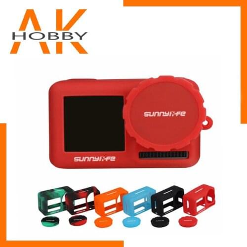 Sunnylife Silicone case Lens Cover Cap Sling Strap Lanyard for DJI OSMO ACTION sport action camera Accessories