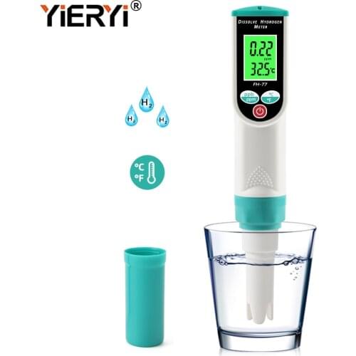Yieryi Digital FH-77 Dissolve Hydrogen Meter ATC Hydrogen Ion Water Quality Tester 0-1999 Ppb/0-1.99 Ppm for Drinking Water Food