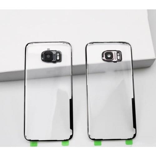 Rear Battery Door Case For Samsung Galaxy S7 G930 G930F S7 Edge G935 G935F Back Glass Housing Cover +Adhesive + Camera Lens