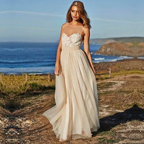 Free shipping 2021 Vintage chiffon plus size custom made Lace Bohemian Wedding Dress A Line Sexy Bridal Gown Vestidos de Novia