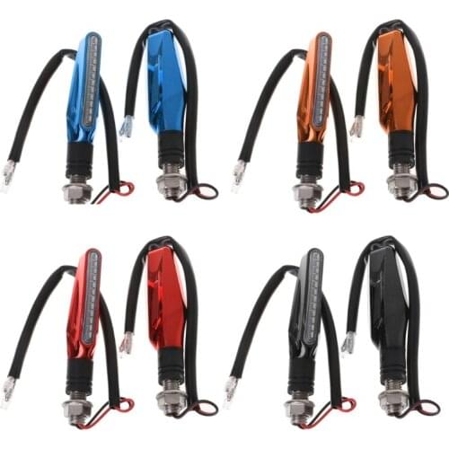 2021 New 1Pairs 12V Flowing Universal Yellow LED Motorcycle Indicators Turn Signals Light
