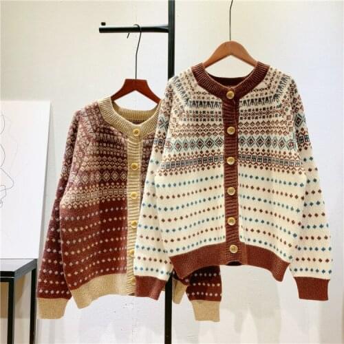 2021 Autumn Women Warm Cardigans Long Sleeve O-Neck Women Knitting Loose Styel Warm Sweater Femme Cardigans Coat