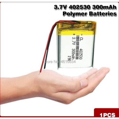 3.7V 300mAh 402530 Lithium Polymer Li-Po li ion Battery for MP3 MP4 MP5 Electric Toy LED Light Headset Smart Watch Bluetooth