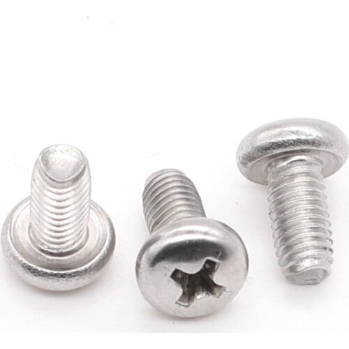 30pcs M4 Phillips pan head screws cross triangular tooth self-tapping lock screws stainless steel bolt GB6560 6mm-16mm length