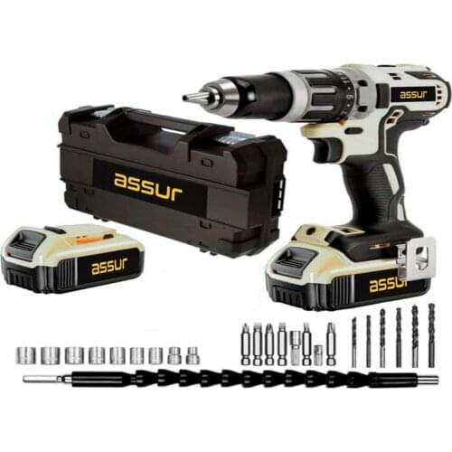 Assur Pro 58W 6AH X-Line Metal Gearbox Double Cordless Hammer Drill Rechargeable Professional Impact Driver Drill 24 pcs cordless rechargeable