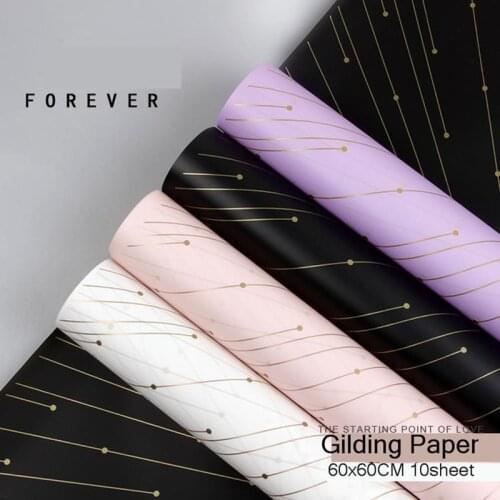 Waterproof Flower Wrapping Paper Gold Wire Round Dot Bouquet Decor Gift Wrap Florist Supplies DIY Packing Scrapbook Material