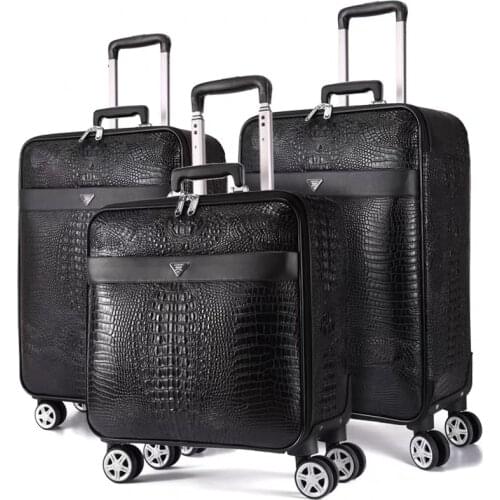 Women Retro luggage series 16/20/22/24 size Rolling Luggage bag Spinner brand Men Crocodile patter Travel Bag Trolley Suitcase
