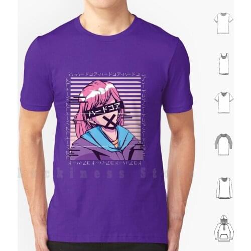 Glitch Anime T Shirt Print 100% Cotton New Cool Tee Glitch Anime Fantasy Comic Face Funny Surprise Cups Spiral Blocks
