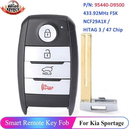 KEYECU 4 Button P/N: 95440-D9500 for Kia Sportage 2018 2019 2020 Keyless Smart Car Key 433.92MHz FSK NCF29A1X HITAG 3 47 Chip
