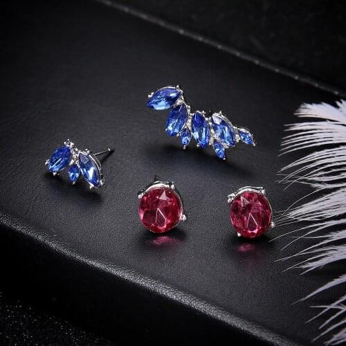 Fashion Element Earrings for Women Vintage Iuxurious Crystal Ear Studs Sets Quality Biamond earrings 2021 Trend Wedding Jewelry
