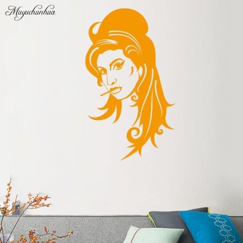 Muyuchunhua Beautiful Woman Modern Fashion Wall Sticker Home Decoration Accessories for Living Room Background Wall Art Decal