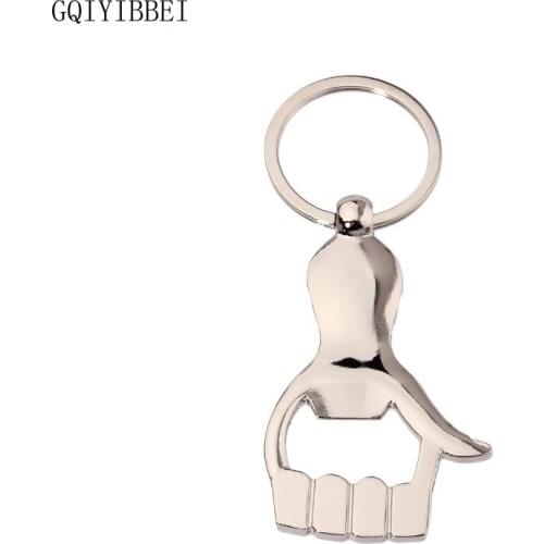 GQIYIBBEI Creative Silver Thumbs Up Bottle Opener Keychain Beer Opener Bottle Cutter Key Chain Alloy Opener Gadgets Cool