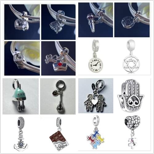 New 925 Sterling Silver charm Pandora Charm fit Original Pandora charms silver 925 DIY Bead Bracelet For women Jewelry making