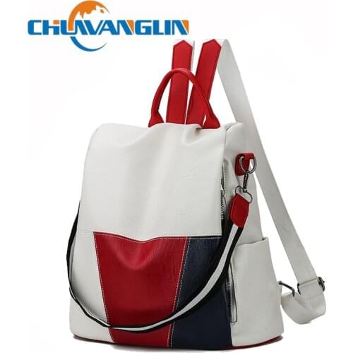 Chuwanglin Anti-theft Women Leather Backpack Female School Shoulder Bags Travel Ladies Bagpack Mochilas Feminina Sac G601201