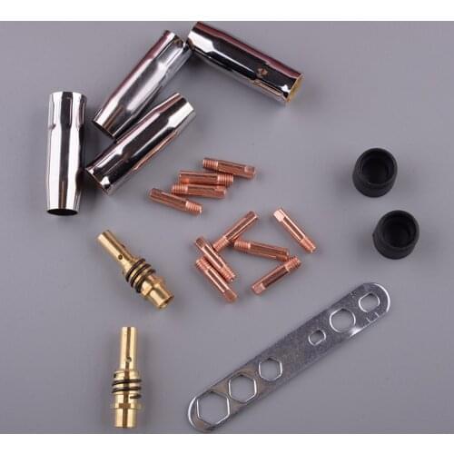 Welding Torch Contact Tips 0.8mm M6 Gas Nozzle Holder Kit Fit for MB15AK MIG/MAG