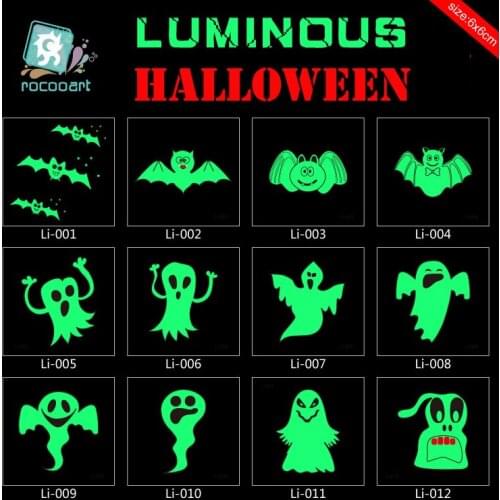Rocooart Luminous Tatuagem Joking Ghost Waterproof Temporary Tattoo Sticker Jack-o-lantern Fake Tattoo Taty For Halloween Tatoo
