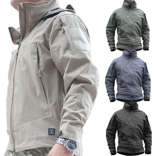 New Outdoor Mens Windbreaker 2020 Military Jacket Windproof Waterproof Jackets For Men Casual Streetwear Breathable Hooded Coat