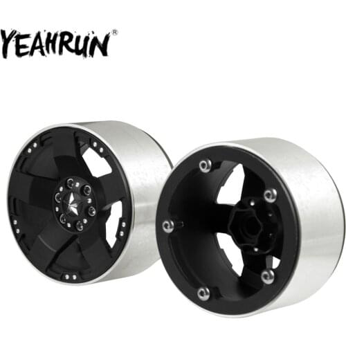 YEAHRUN Aluminum 2.2 Beadlock Wheel Rims for 1:10 Axial Wraith 90018 RC Rock Crawler Car Wheel Hubs Parts