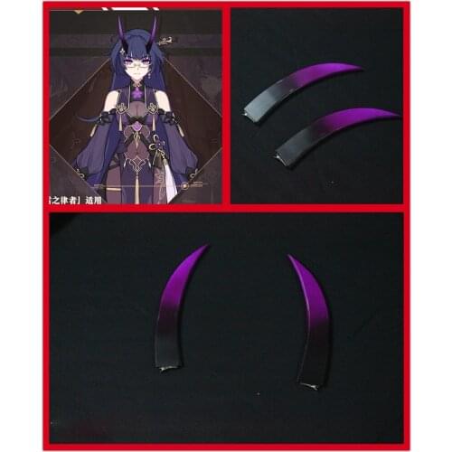 Anime Honkai Impact 3rd Raiden Mei Horn Hair Clip Men Women Student Cosplay Take Photo Props Barrettes Hair Accessories Gifts