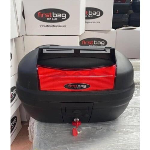 48L Secure Latch Black Motorcycle Trunk With Lock Scooter Top box Durable Rear Storage Luggage Topbox Case ABS Shell With Keys