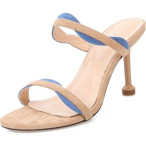 Women Sandals 2020 Summer Fashion High Heel Shoes Matching Net Red Sandals