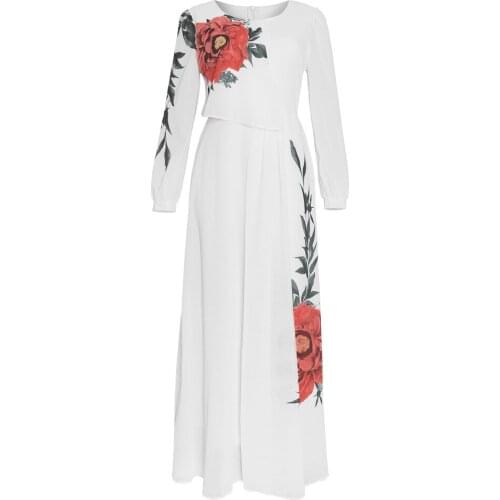 African Print Dresses For Women 2021 New Summer Chiffon Maxi Dress Plus Size Boubou Africain Femme Abaya Kaftan Evening Robe