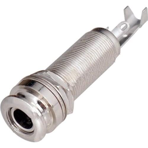 1 Pcs 1/4" 6.35mm Brass Threaded Cylinder output Input End Pin Strap Pin Jack Plug Socket for Guitar Bass guitar accessories