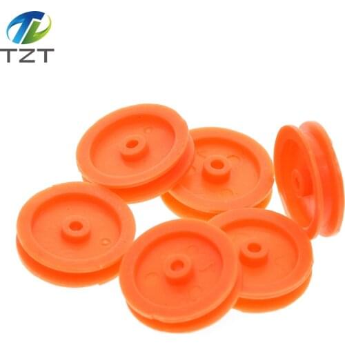 10pcs J347Y 2*17mm Yellow Plastic Model Belt Pulley DIY Micro Motor Transmission Parts Gear Box Mating Parts
