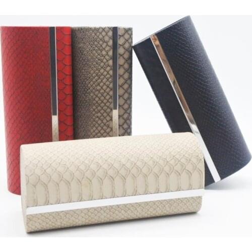 2018 Fashion High-grade Steel Snake Skin Leather Big Hard Sunglasses Box Unisex Eyeglasses Container Brand For Women