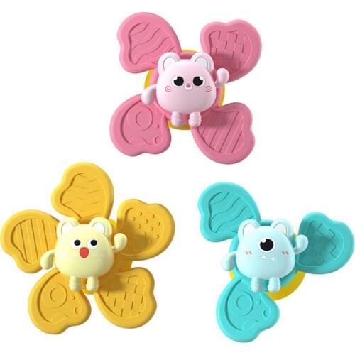 3 PCS Cartoon Kids Toys ABS Colorful Gyro Toy Relief Stress Educational Fingertip Rattle Bath Toys For Children Gift
