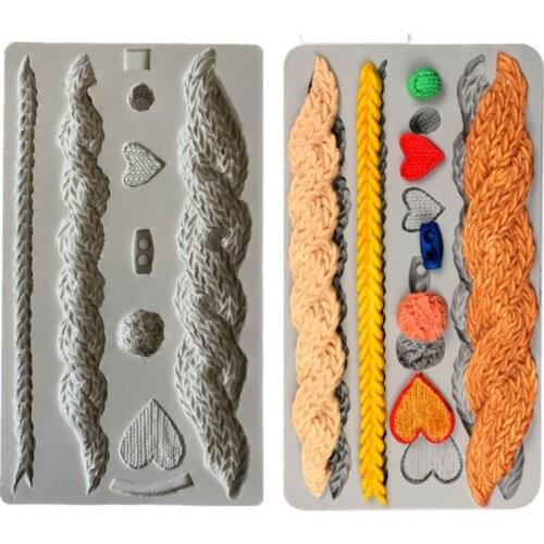 3D Knitting Texture Silicone Molds Chocolate Mold DIY Handmade Cake Chocolate Making Tool Cake Decorating Tools Molds A099