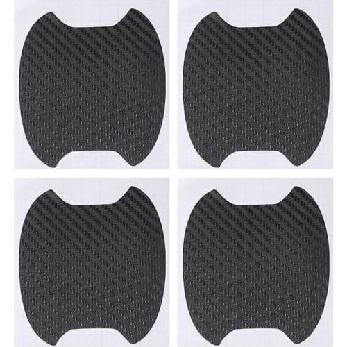 4pcs Black Carbon Fiber Car Door Handle Bowl Cup Sticker Car Styling Door Handle Protector Sticker For Subaru WRX/STI 15-Up