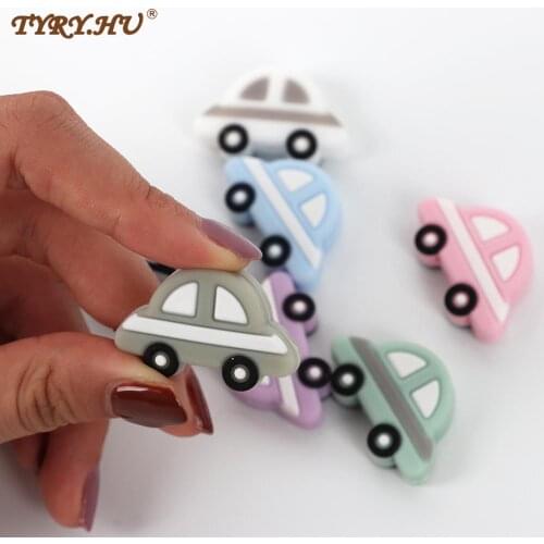 50pc Silicone Beads Cartoon Baby Teether DIY Accessories Baby ToysTeething Necklace Food Grade Silicone Teether Chewabl beads