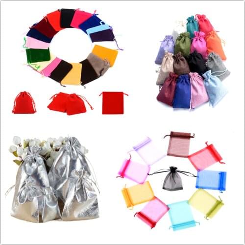 7x9 9x12 10x14 13x18 15x20CM Gift Bags Jewelry Bag Wedding Party Decoration Drawable Bags Gift Pouches Jewelry Packaging 50Pcs