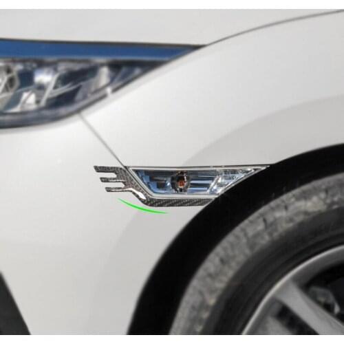 Carbon Fiber Car Front Side Headlights Eyebrows Eyelids Bumper Cover Sticker Trim For Honda Civic 10th Gen 2016 2017 2018 2019