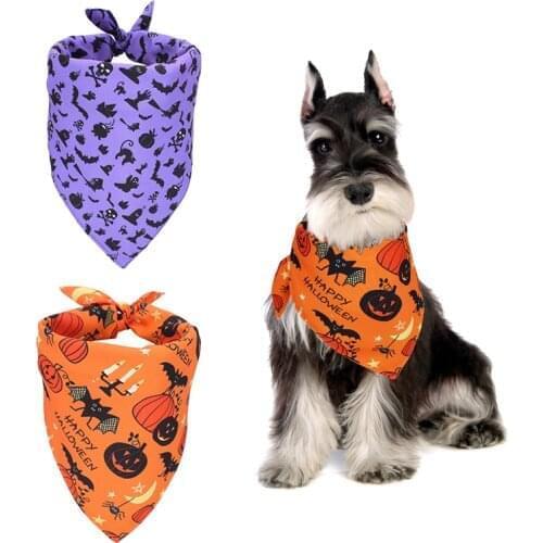 Dog Halloween Bandana Pet Triangular Scarf Bib Fashionable Neckerchief Adjustable For Puppy Dog Cat Puuppy Dog