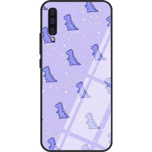 Baby Dino dinosaurs Tempered Glass Case For Samsung A52 A12 A32 A42 A72 A31 A51 A71 A40 A50 A70 A20e A21S