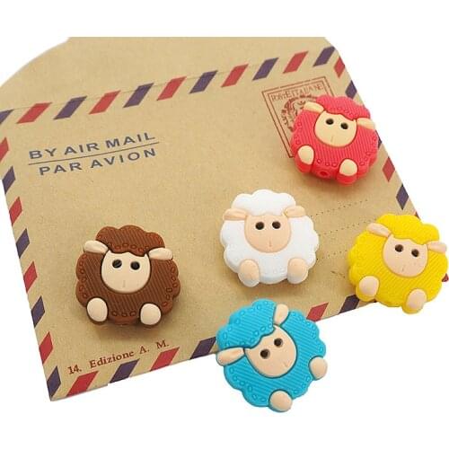 Chenkai 50PCS Silicone Sheep Beads Baby Chewing Pendant Nursing Sensory Teething Pacifier DIY Necklace Chain Nursing Accessories