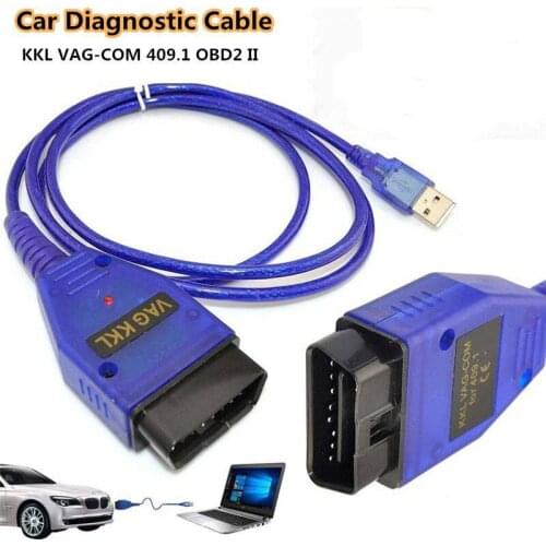 Car Diagnostic Cable KKL VAG-COM 409.1 OBD2 II OBD Diagnostic Scanner Auto Cable Aux Car Diagnostics Tools USB VGA-COM Interface