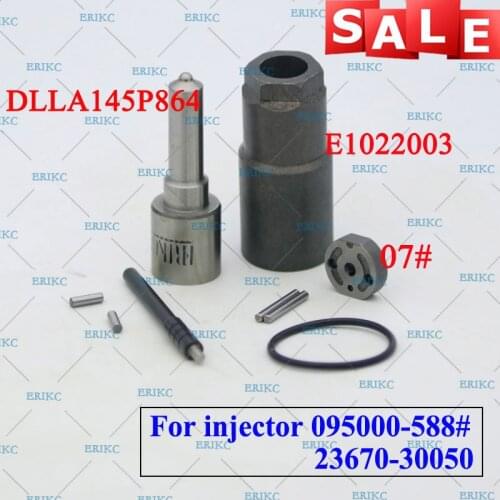 ERIKC 095000-5880 Diesel Injector Overhaul Repair Kits Fuel Nozzle DLLA145P864 Valve Plate 07# for Denso 23670-30050 23670-39095