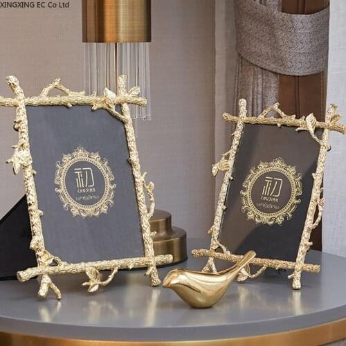 European Retro Glass Photo Frame Living Room Home Dressing Table TV Cabinet Ornaments Creative Practical Light Luxury Decoration