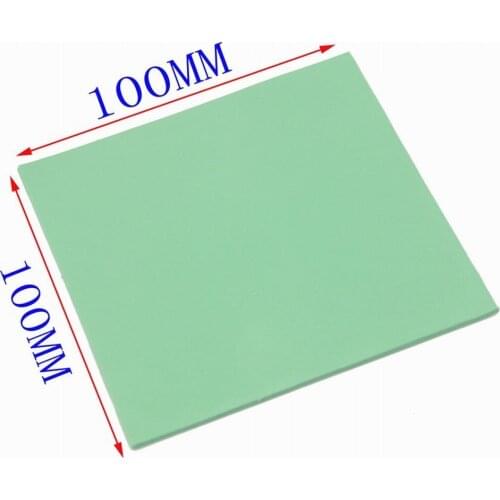 1 Pcs 100mm*100mm*1mm GPU CPU Graphic Chip Heatsink Cool Thermal Conductive Silicone Pad Green 100mm x 1mm