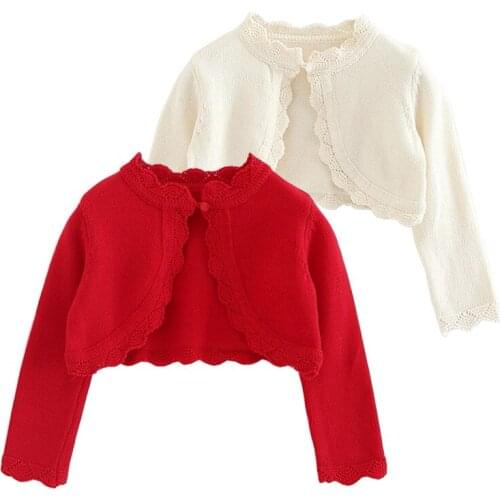 Baby Girls Cardigan Autumn Cotton Sweater Top Baby Children Clothing Girls Knitted Cardigan Hollow Out Knit Coat