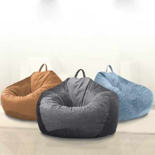 Lazy Sofa Cover Chairs without Filler Plush Cloth Lounger Comfortable Seat Bean Bag Pouf Puff Couch Living Room