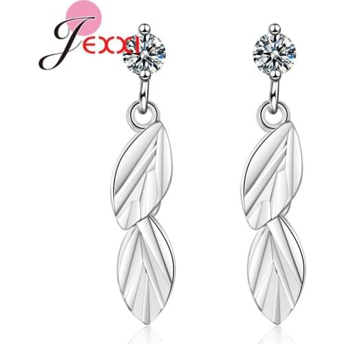 Top Sale Simple Style Earrings Women 925 Sterling Silver Leaves Jewelry Vibrant Dynamic Accessories Party Birthday Gifts
